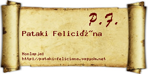 Pataki Feliciána névjegykártya